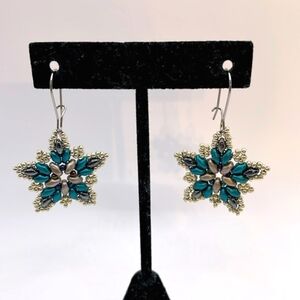 Czech Glass Beaded Star Pierced Earrings